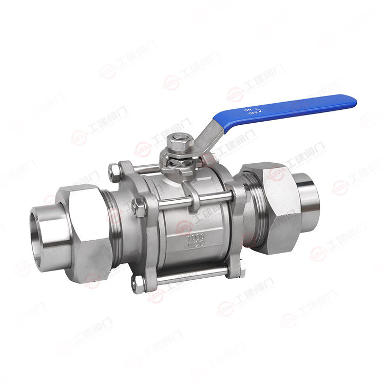 Three piece manual swivel ball valve