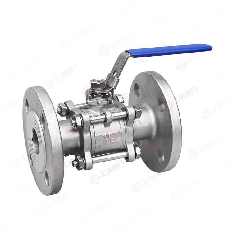 Three piece flange ball valve