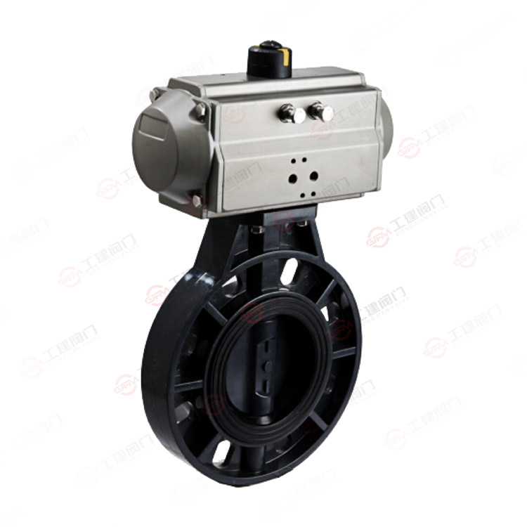 Pneumatic plastic butterfly valve