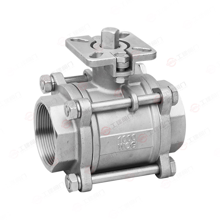 Three piece high platform ball valve