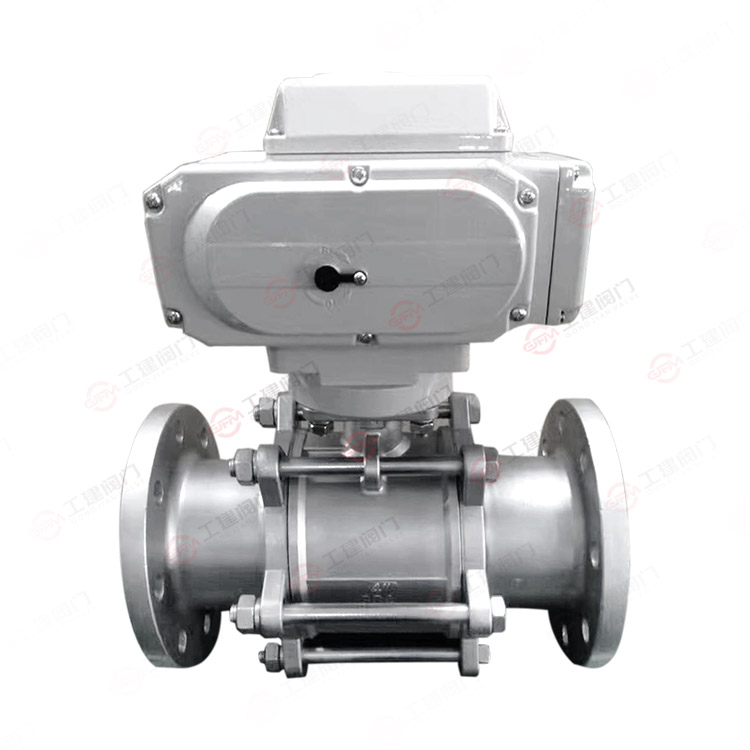 Electric three piece flange ball valve