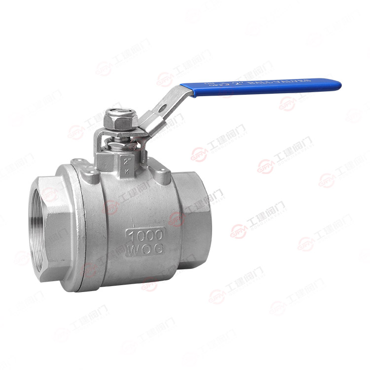 Two piece threaded ball valve